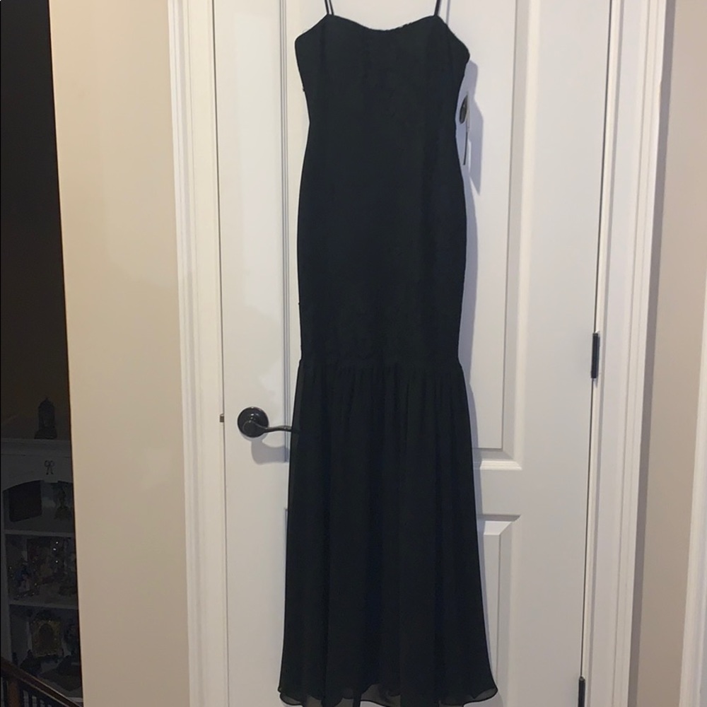 Aidan Mattox strapless gown with lace detailing